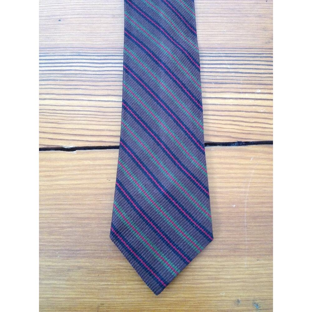Vintage 60s Mid Century 100% Silk Mod Schoolboy Skinny Striped Tie 2.25" Wide